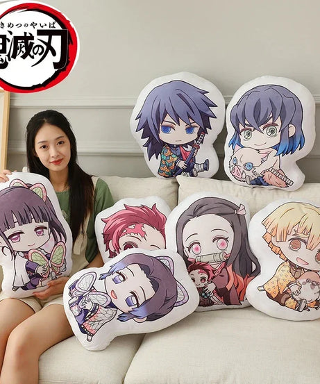 Hot Kawaii Demon Slayer Nezuko Cuddly Toy Anime Tanjirou Pillows Doll Cute Shinobu Sofa Cushions Doll Pendants 12CM
