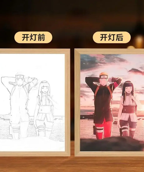 Naruto light painting Kakashi Sasuke Uchiha Madara anime bed head light bedroom creative personality night light holiday gift