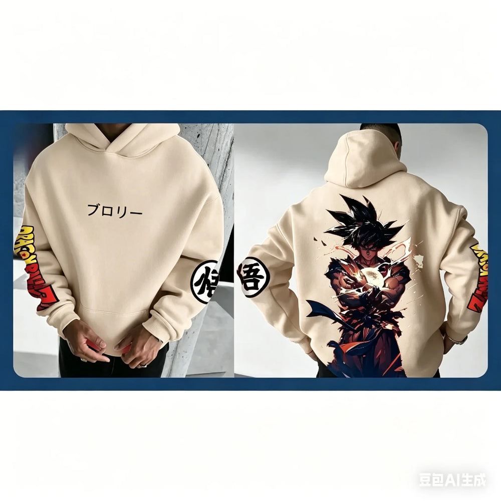Dragon Ball Goku Printed Loose Hoodie – Y2K Red Graphic Streetwear Pullover 7