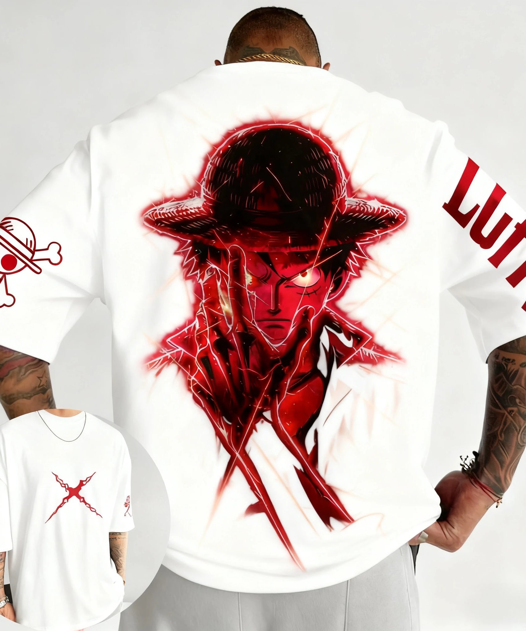 One Piece Luffy Anime Joint T-shirt Street Summer New Men's Harajuku Loose Casual Children's Parent Child Clothing Top