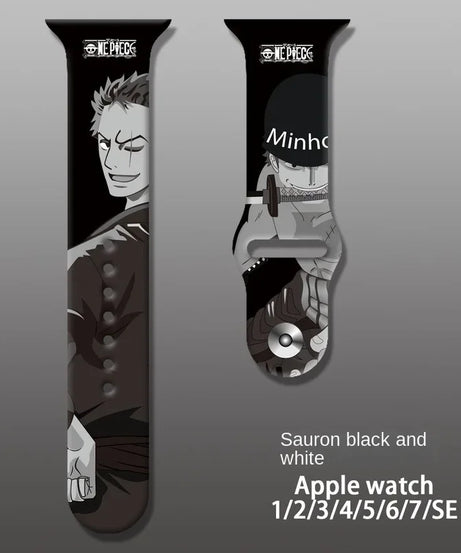 ONE PIECE Luffy Zoro Iwatch Strap Apple Watch Band for Iwatch 7 6 5 4 3 2 1 Se Anime Cartoon Kawaii Bracelet Replace Wristband