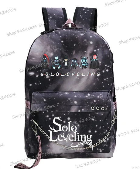 Cute Funny Solo Leveling Anime School Backpack for Teenager Bookbag Fashion Student Zipper Travel Rucksack Women Men Back Pack
