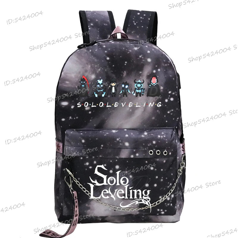 Cute Funny Solo Leveling Anime School Backpack for Teenager Bookbag Fashion Student Zipper Travel Rucksack Women Men Back Pack