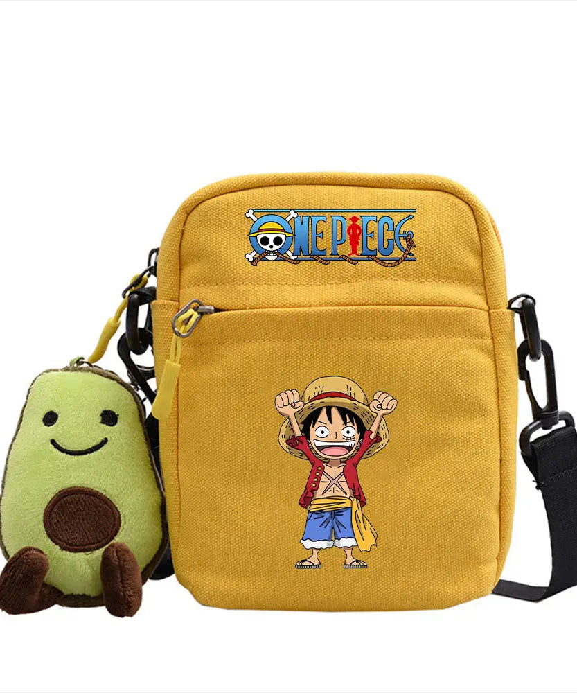 One Piece Shoulder Bag Anime Personality Creative Children's Print Crossbody Bag, Student Canvas Bag Holiday Gift