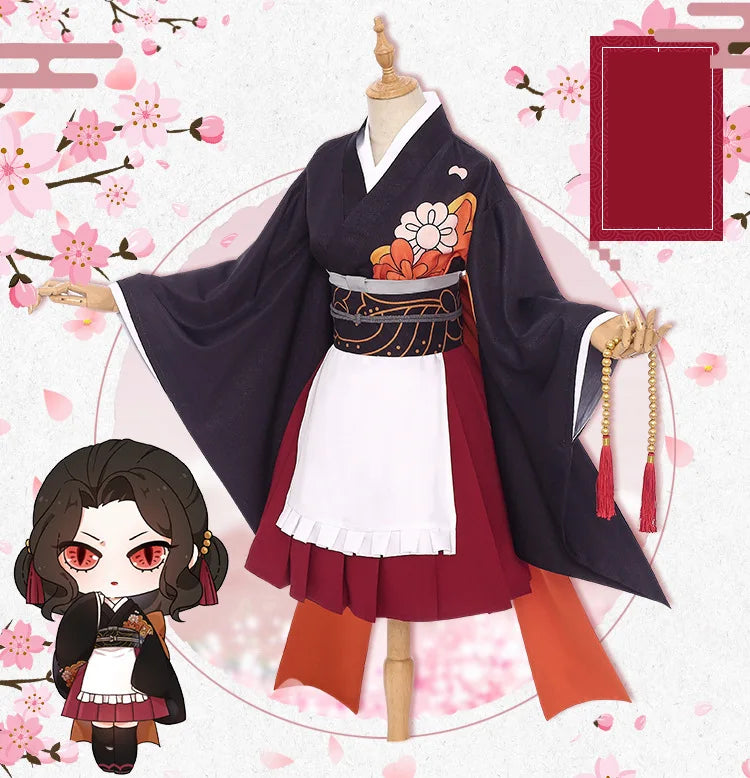 Demon Slayer Maid Dress Cosplay Kibutsuji Muzan Kamado Nezuko Kocho Shinobu Kanroji Mitsuri Style Lolita Fashion for Daily Wear