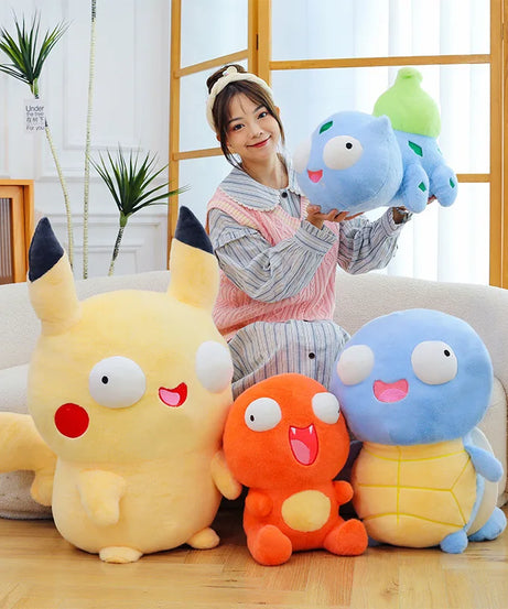 23cm Cute Pokemon Pikachu Charmander Squirtle Bulbasaur Plush Stuffed Toy Pillow Decor Birthday Gift Doll