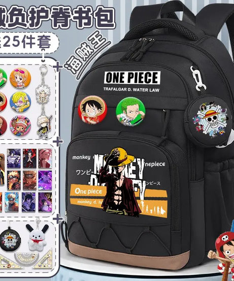 One Piece Luffy Backpack – Large Canvas School & Travel Bag