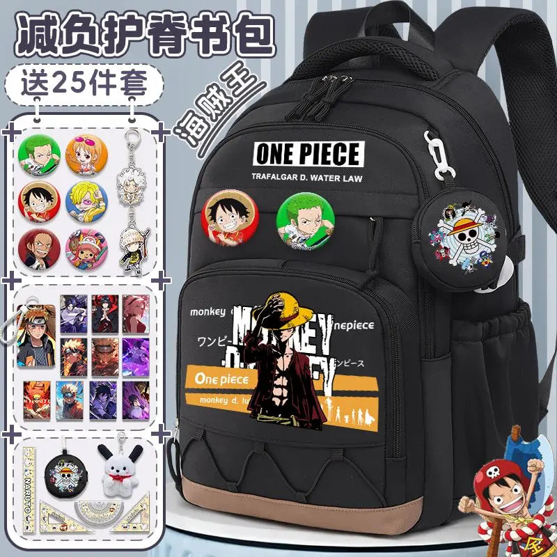 One Piece Luffy Backpack – Large Canvas School & Travel Bag