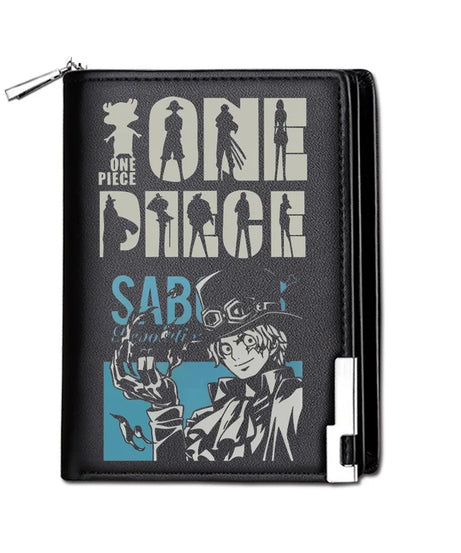 One Piece Luffy Ace Anime Peripheral Zipper New PU Wallet Handsome Personality Boy Print Coin Purse Short Card Pack Holiday Gift