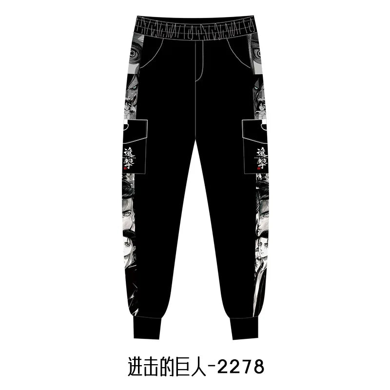 Attack on the Giants Free Corps Anime Peripherals Winter Male and Female Couples Casual Overalls Trousers Sweatpants Pants Gifts