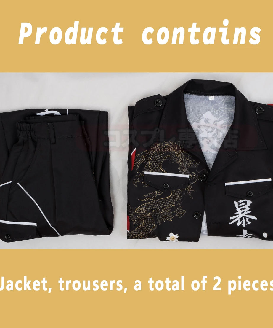 Bosozoku Kimono Cosplay Costume Special Attack Uniform Coat Dragon Pattern 3 Colors Halloween Christmas Carnival