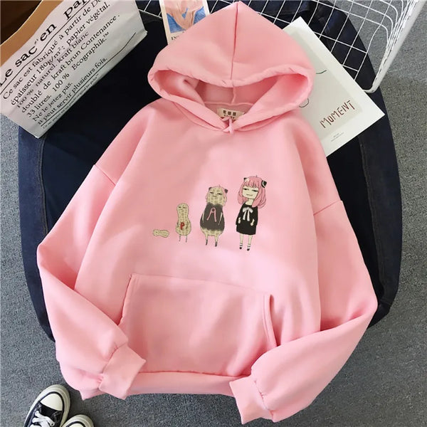 Spy x Family Anya Peanut Evolution Graphic Oversized Hoodie Korean Streetwear