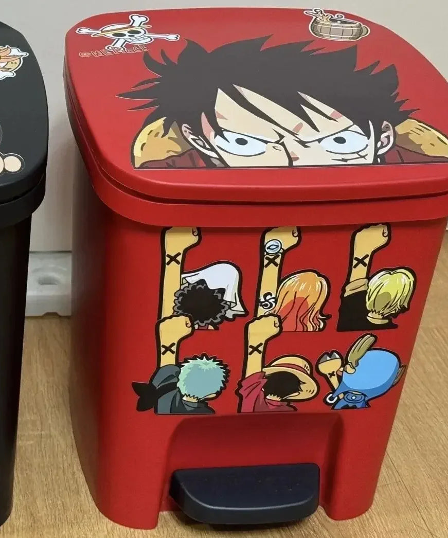 One Piece Luffy Zoro Trash Can Cute Home Large Large Capacity Creative Fashion Personality Portable Trash Can Kawaii