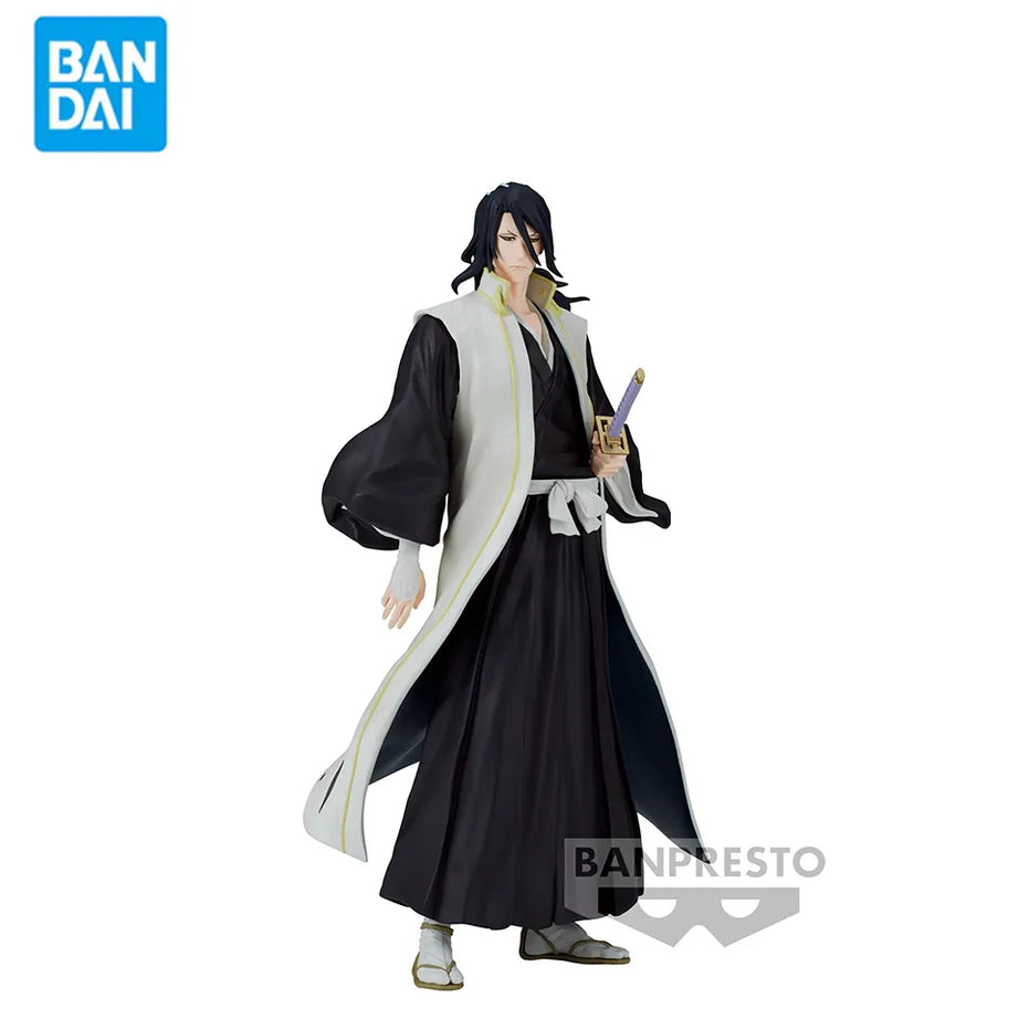 Original Genuine Banpresto Bleach Solid And Souls 18cm Kuchiki Byakuya Toys Gift Desktop Decoration Material Doll Model