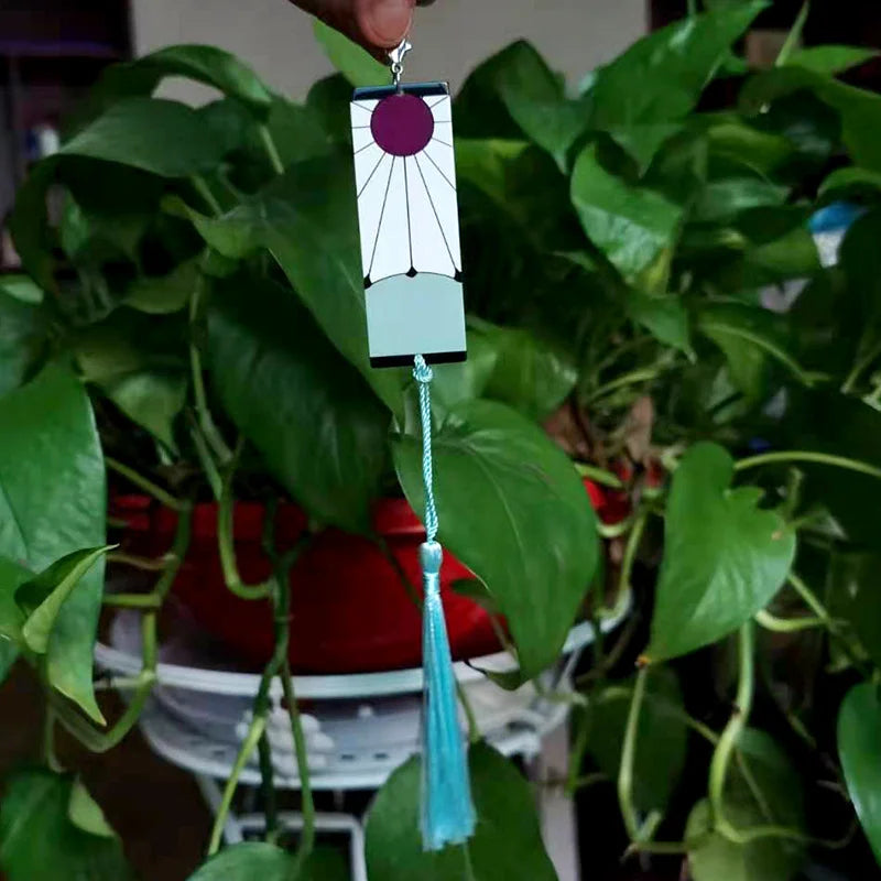 Anime Demon Slayer Keychain Kamado Tanjirou Acrylic Fashion Trend Key Ring For Earring For Women Men Gift Decoration Car Jewelry