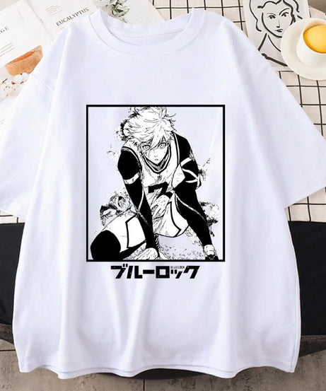 Anime Blue Lock T Shirt Seishiro Nagi Graphic Print Short Sleeve Unisex Streetwear Casual Personality Anime Harajuku Tees Tops