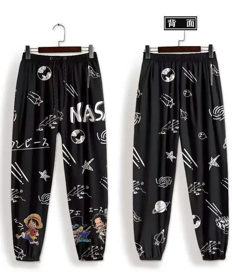 One Piece Anime Fleece Sweatpants – Unisex Casual Joggers for Autumn & Winter