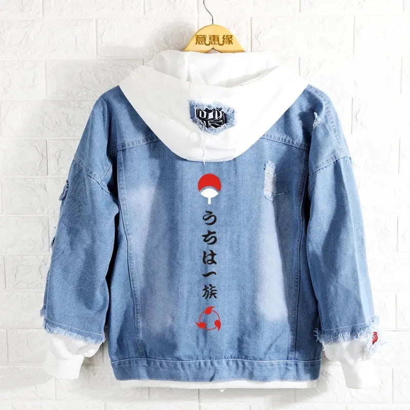 Anime Ninja Rikudou Senni Uchiha Denim Hoodie Coat – Men's & Women's Fashion Jacket 2