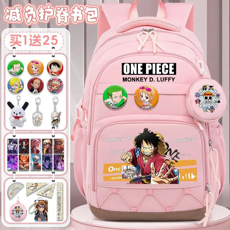 One Piece Luffy Backpack – Large Canvas School & Travel Bag