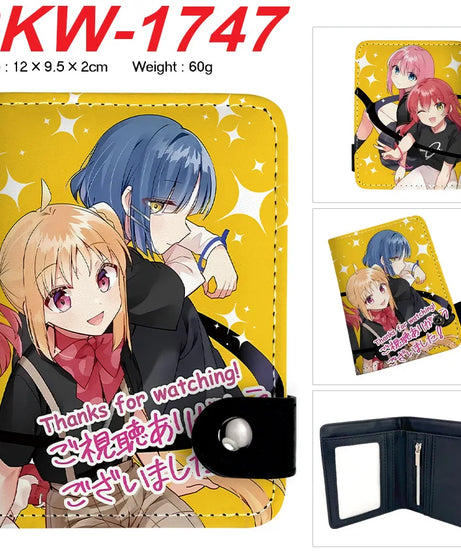 BOCCHI THE ROCK! Anime Yamada Ryo Synthetic Leather Short Men Wallet Gotoh Hitori Card Holder Purse