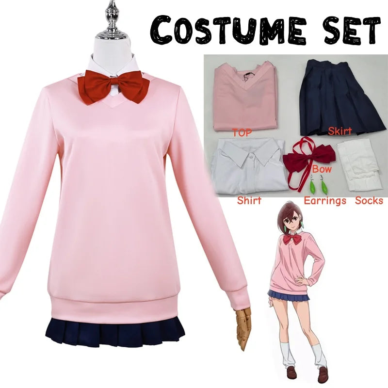 Dandadan Momo Ayase Cosplay Costume Anime Dandadan Dress Skirt School Uniform Earrings Choker Halloween Party for Girls Women