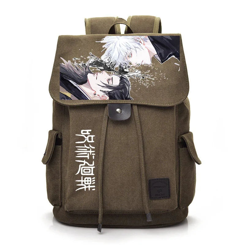 Jujutsu Kaisen Anime Backpack Cosplay Gojo Unisex Students School Bag Large Capacity Bookbag Laptop Travel Rucksack Outdoor Bag