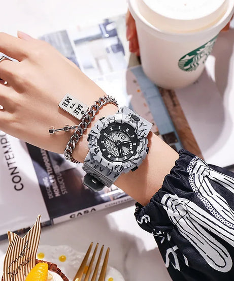 Naruto Kakashi Student Sport Watches Children's Watch Electronic WristWatch Waterproof Clock Digital Watch for Boys Girls Gift