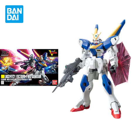 Original GUNDAM Anime HGUC 1/144 LM314V21 VICTORY TWO GUNDAM Action Figure Toys Collectible Model Gifts for Children