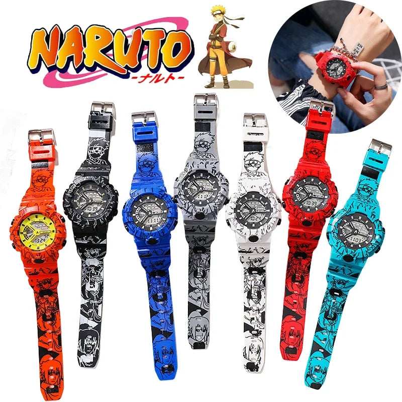 Naruto Kakashi Student Sport Watches Children's Watch Electronic WristWatch Waterproof Clock Digital Watch for Boys Girls Gift