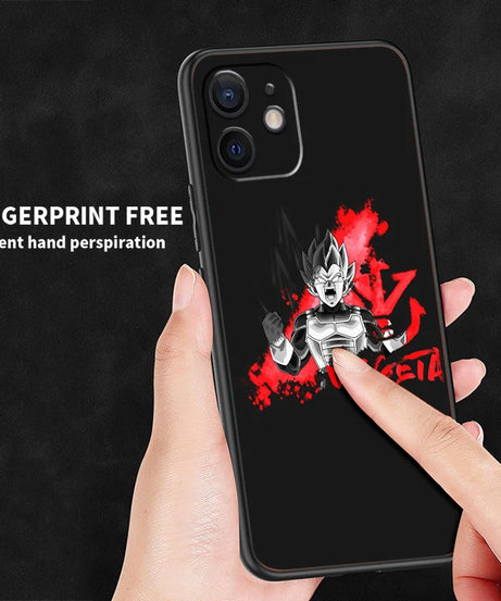 Dragon Ball Z Black Soft Case for iPhone 15/14/13/12/11/XS/X/8/7/SE