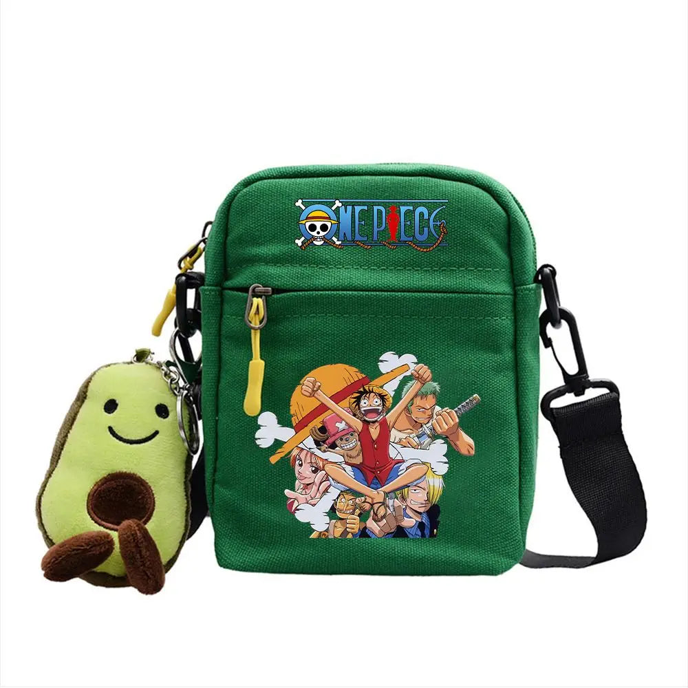 One Piece Shoulder Bag Anime Personality Creative Children's Print Crossbody Bag, Student Canvas Bag Holiday Gift