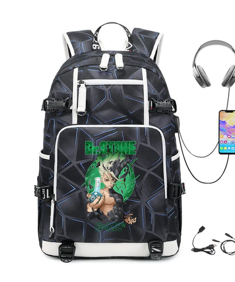 Dr. Stone Anime Backpack – Large Capacity Student & Travel Bag