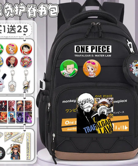 One Piece Luffy Backpack – Large Canvas School & Travel Bag