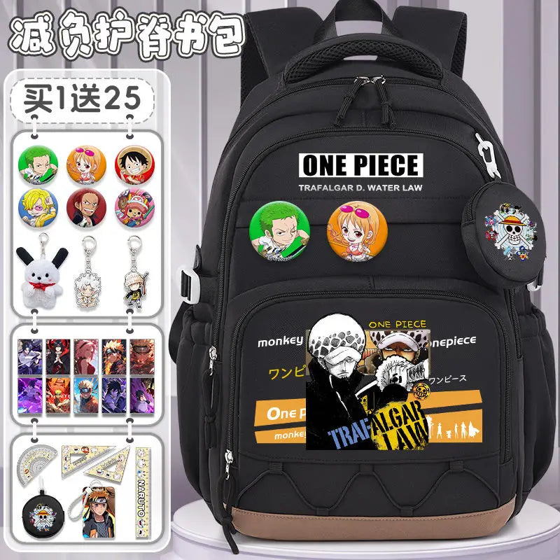 One Piece Luffy Backpack – Large Canvas School & Travel Bag