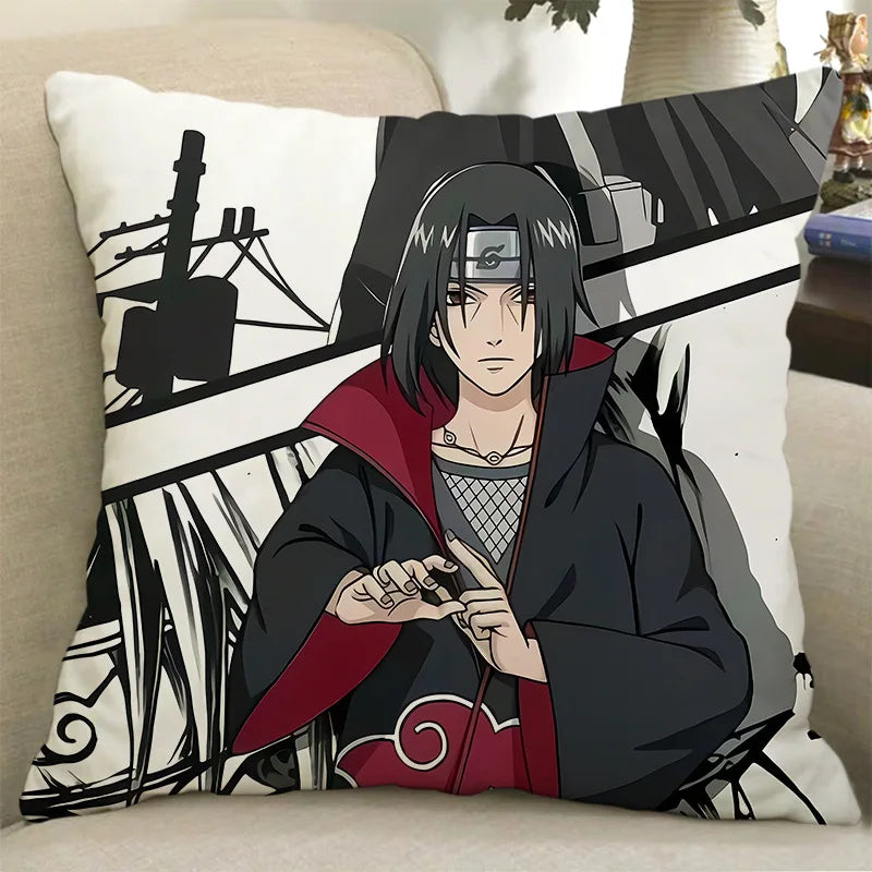 Anime Naruto Akatsuki Uchiha Itachi Graphic Pillow Case – Decorative Square Cushion Cover 8