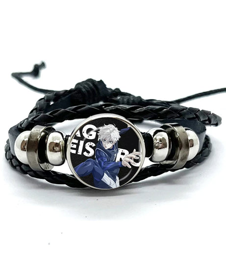 Anime Blue Lock Isagi Yoichi Chigiri Bachira Leather Bracelet Cosplay Unisex Adjustable Punk Wristband Jewelry Props