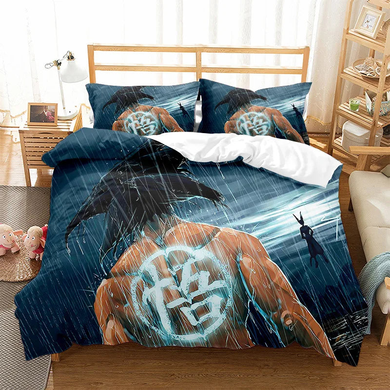 Anime Dragon Ball Duvet Comforter Quilt Cover Set Super Saiyan Bedding Set Anime Car Bed Bedroom Home Children Bedroom Gifts