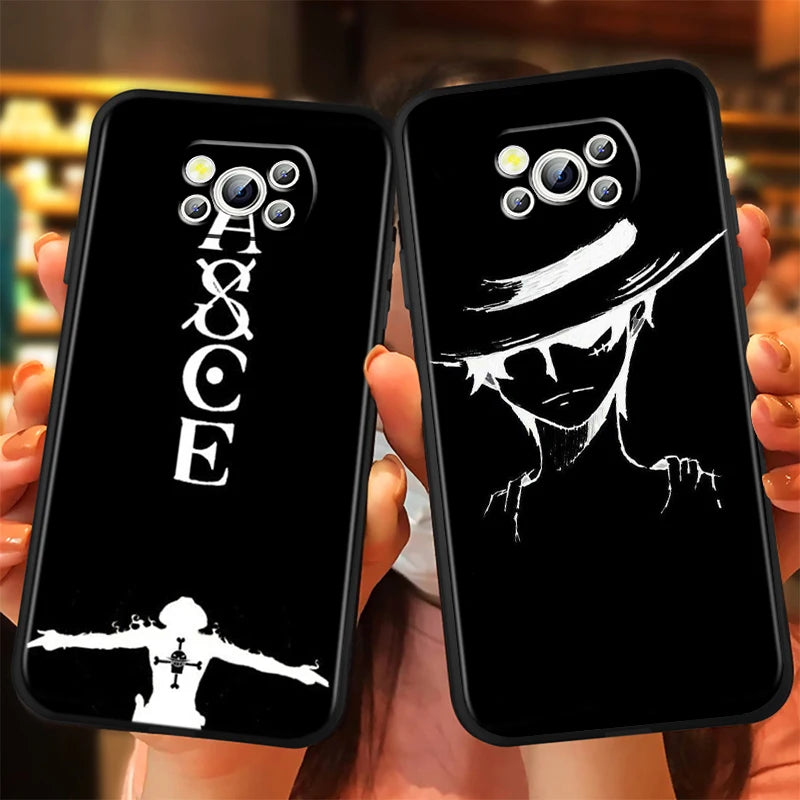 One Piece Luffy Case for Xiaomi Mi Poco F5 F4 F3 F2 X5 X4 X3 M6 M5 M5S M4 M3 C40 Pro GT NFC 5G