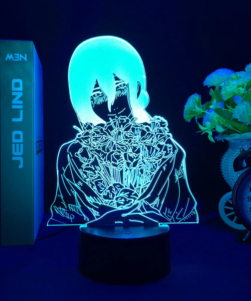 Anime Chainsaw Man Led Acrylic Stand Denji Power Makima Action Figure For Kids Bedroom Decor Nightlight Birthday