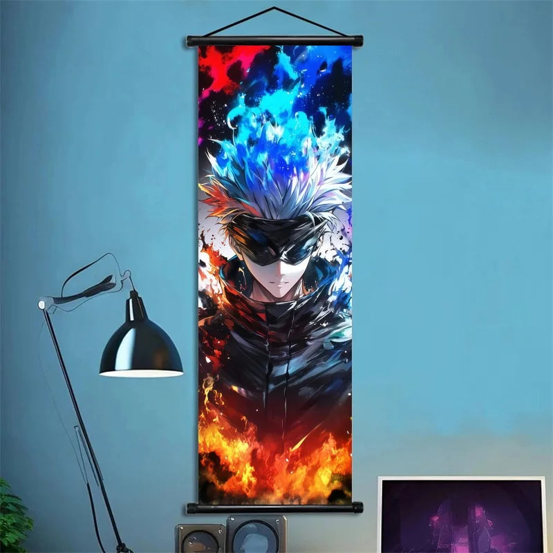 Anime Jujutsu Kaisen Gojo Satoru Hanging Scroll – Fabric Wall Art Poster 8
