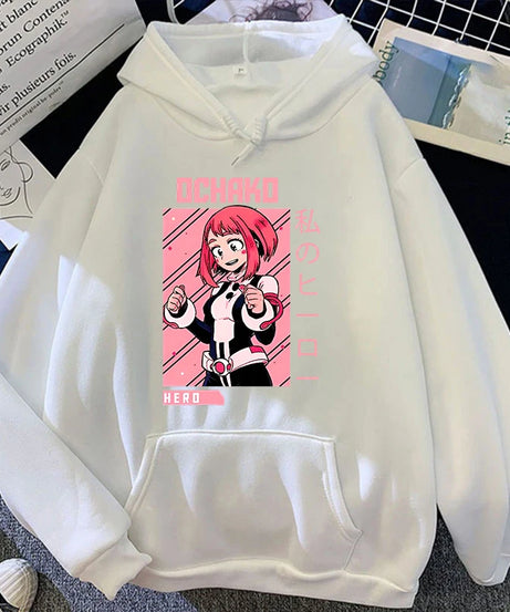 New Fashion Autumn Winter Sweatshirts Anime Ochaco Uraraka Printing Hoodies Fashion Women Men Streetwear Long Sleeve Pullover