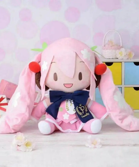 32Cm Kawaii Hatsune Miku Plush Doll Anime New Bow Miku Preciality Plush Pillow Sofa Ornaments Room Decoration Birthday Present