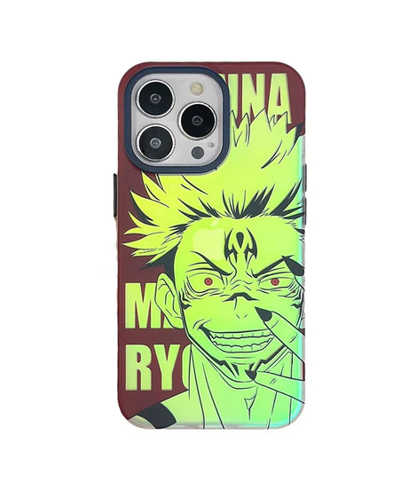 Laser Jujutsu Kaisen Phone Cases For iPhone 16 15 14 13 12 Pro Max Japan Anime Soft Back Cover