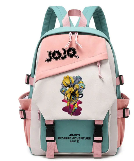 Kujō Jōtarō Anime JoJo's Bizarre Adventure Backpack Student School Bag Canvas Teens Outdoor Travel Backpack Fashion Gift