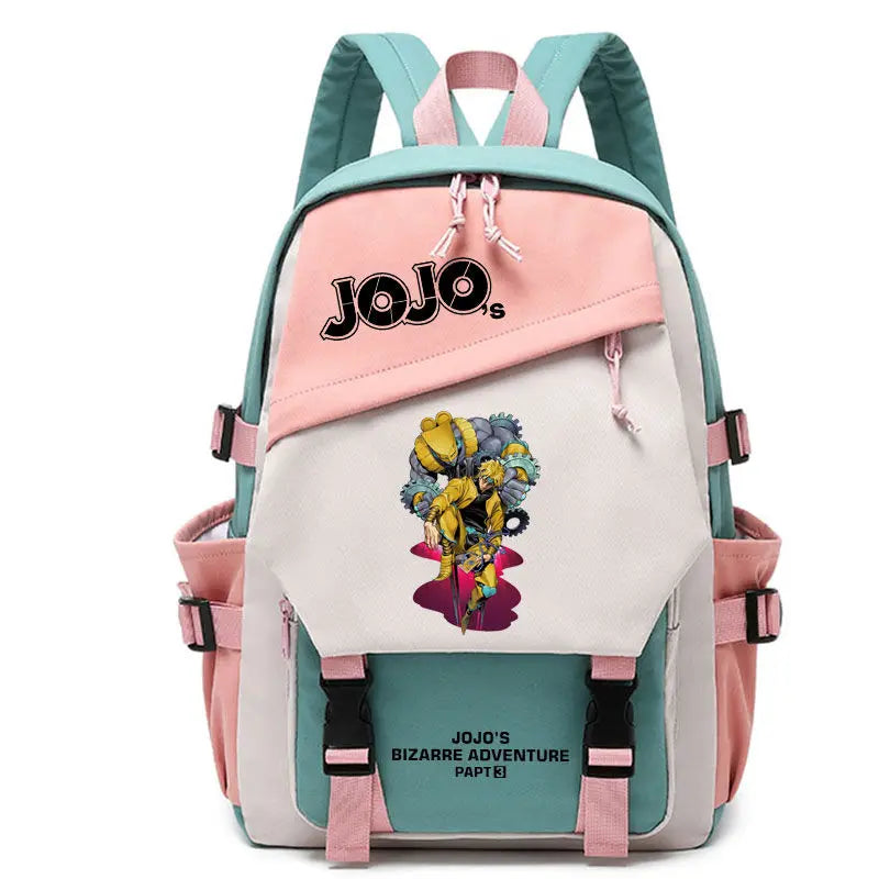 Kujō Jōtarō Anime JoJo's Bizarre Adventure Backpack Student School Bag Canvas Teens Outdoor Travel Backpack Fashion Gift