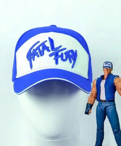 New Terry Bogard Blue Baseball Cap King of Fighters Embroidery Cotton Fatal Fury Hat Cosplay Adjustable Outdoor Sports Sunhat