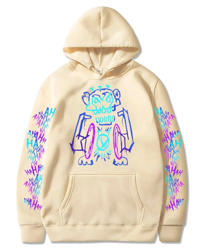 Arcane Jinx Hoodies Hot Anime Monkey Graffiti Sweatshirt Unisex Two Sides Street Sportswear Harajuku Grunge Aesthetic Pullovers