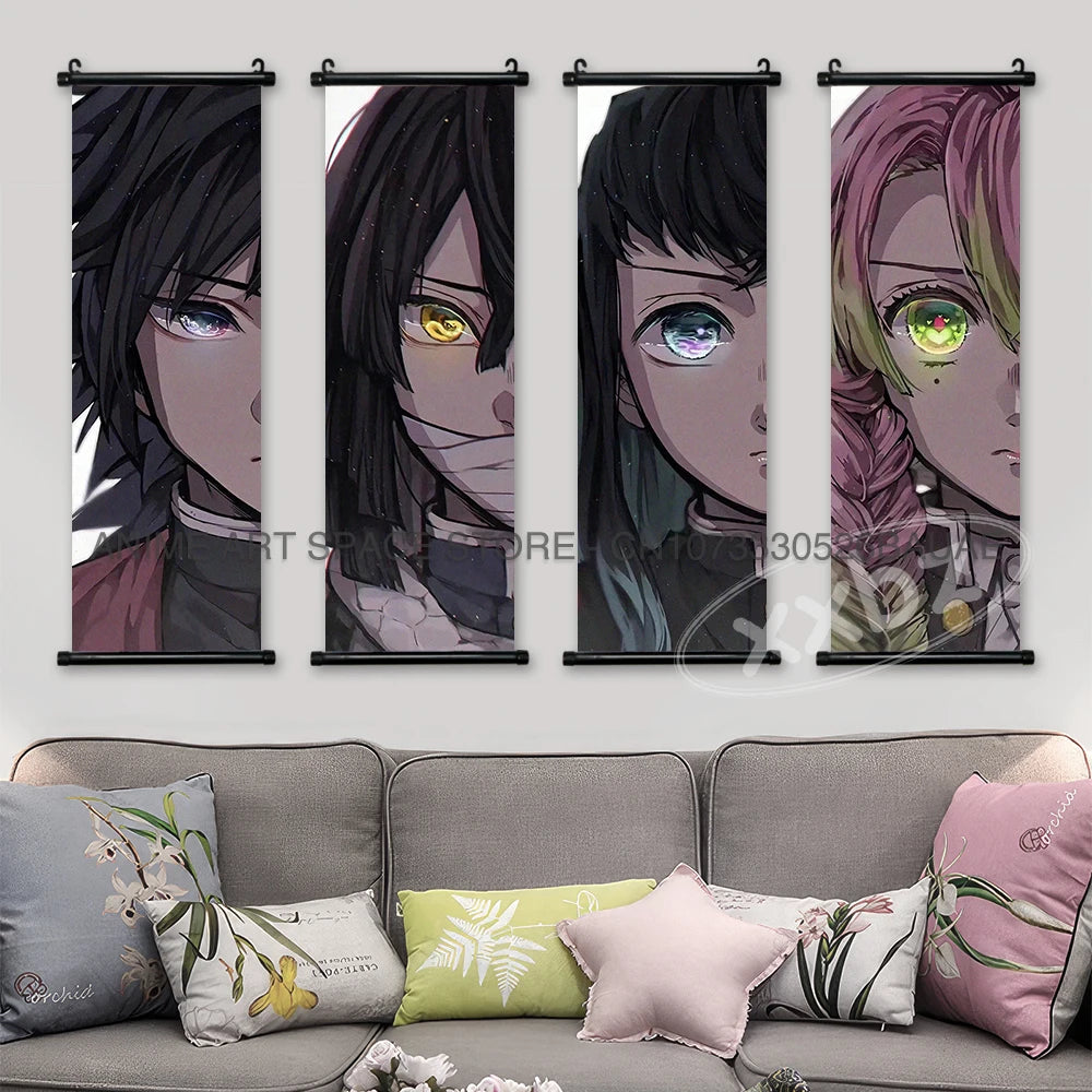 Anime Demon Slayer wall art canvas hanging roll