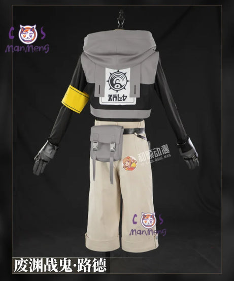 GACHIAKUTA Ludwig Cosplay Rood Costume Socks gloves outerwear waist bag props wig set Halloween men women new fashionable unifom