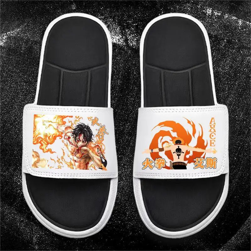 One Piece Anime Luffy Zoro Nami  Pattern New Slippers Men and Women Fashionable Flat Outdoor Comfortable Sandals Gift